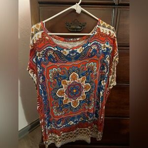 Westport Orange Short Sleeve Boxy Blouse